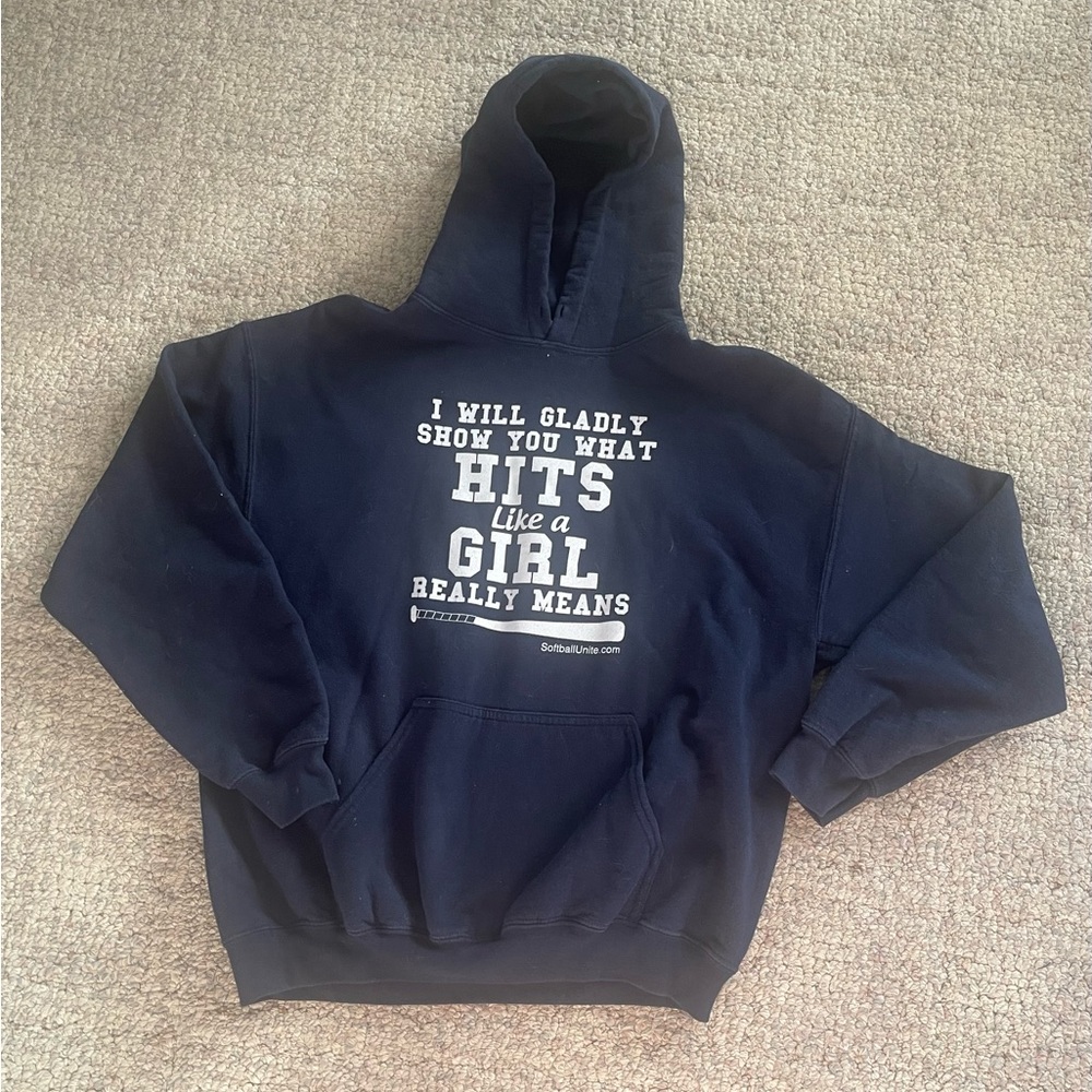 Girls Softball Hoodie size large